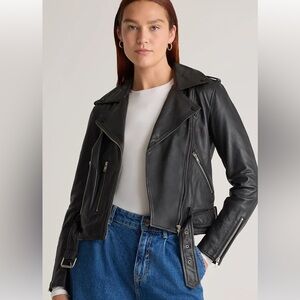 Leather motorcycle jacket